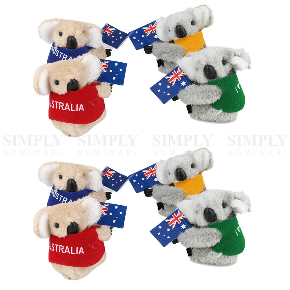 24x Australian Souvenirs Bulk Kangaroo Koala Clip Ons Keyrings Flag Aussie Grey - Simply Homeware