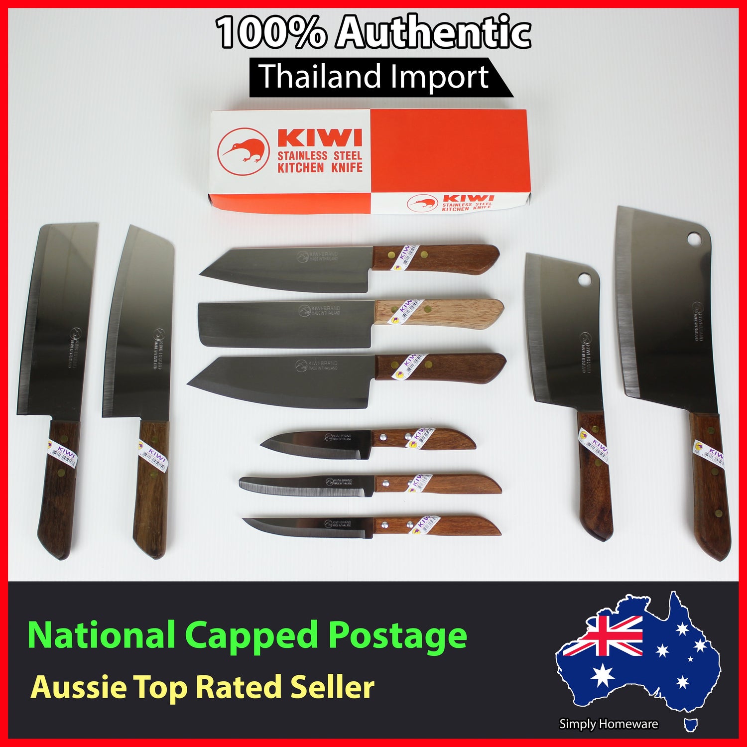 3 PC Kiwi Stainless Steel Kitchen Knife - 503 