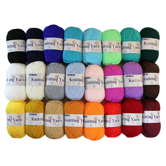 Yarn 8Ply Acrylic Knitting Wool 100g 190m Crochet Ball Bulk Lot Mixed Colours