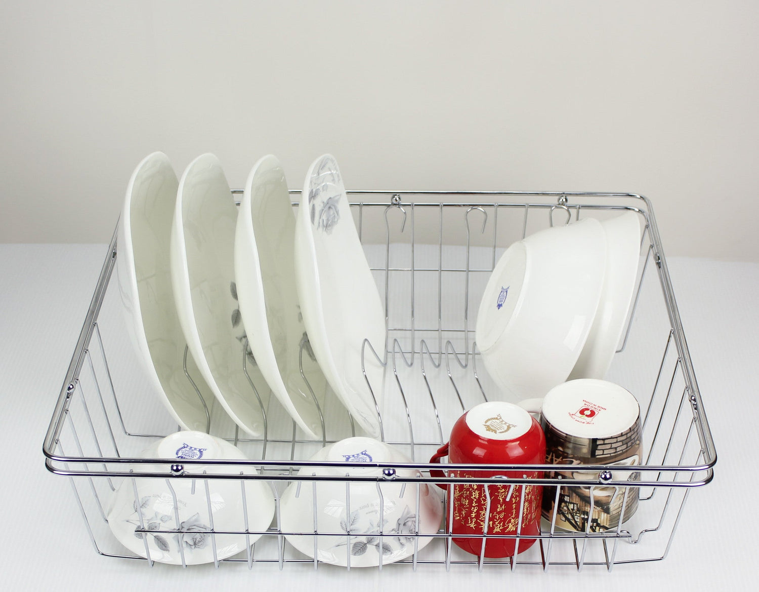 Stainless Steel Dish Rack Chrome Racks Dishrack Drying Cutlery Drainer Tray - Simply Homeware
