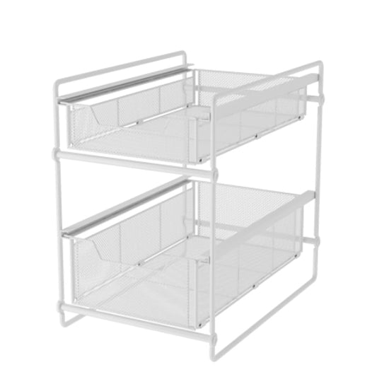 Lecluse 2-Tie Cabinets Organizer With Mesh Sliding Drawers Ideal Cabinet, Countertop, Pantry, Under The Sink, And Desktop Organizer For Bathroom, Kitchen, Office
