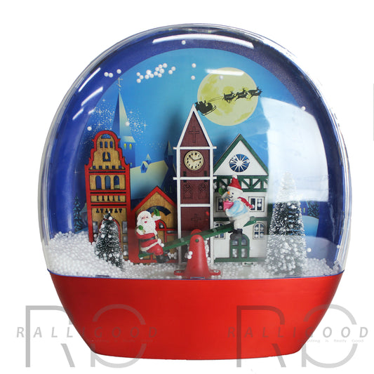 Christmas Globe Lantern Decoration Indoor Snow Diorama Music Singing LED Lights