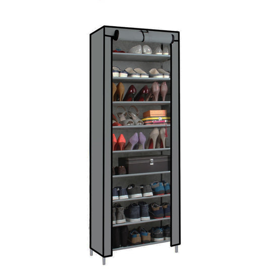 Lecluse 9 Tier Shoe Rack Portable Storage Organizer Nonwoven Wardrobe 27 Pairs