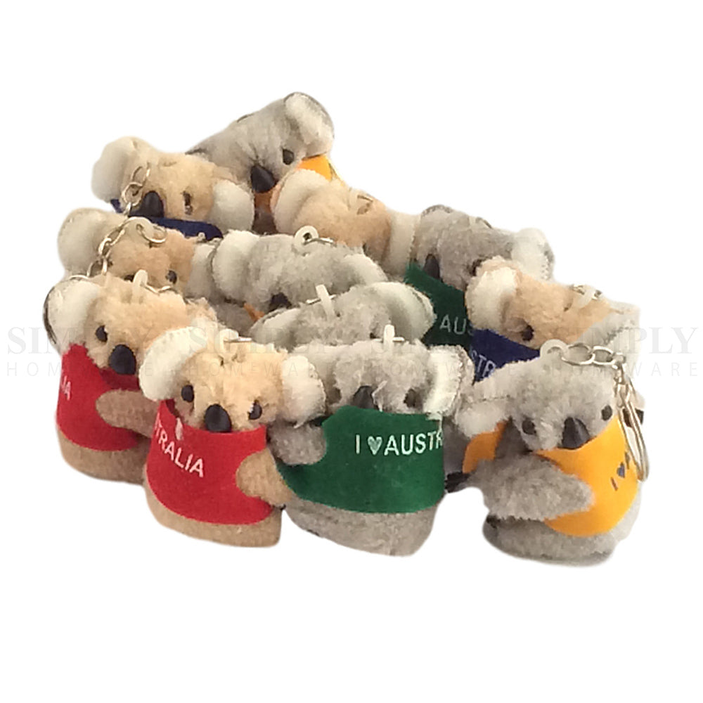24x Australian Souvenirs Bulk Kangaroo Koala Clip Ons Keyrings Flag Aussie Grey - Simply Homeware