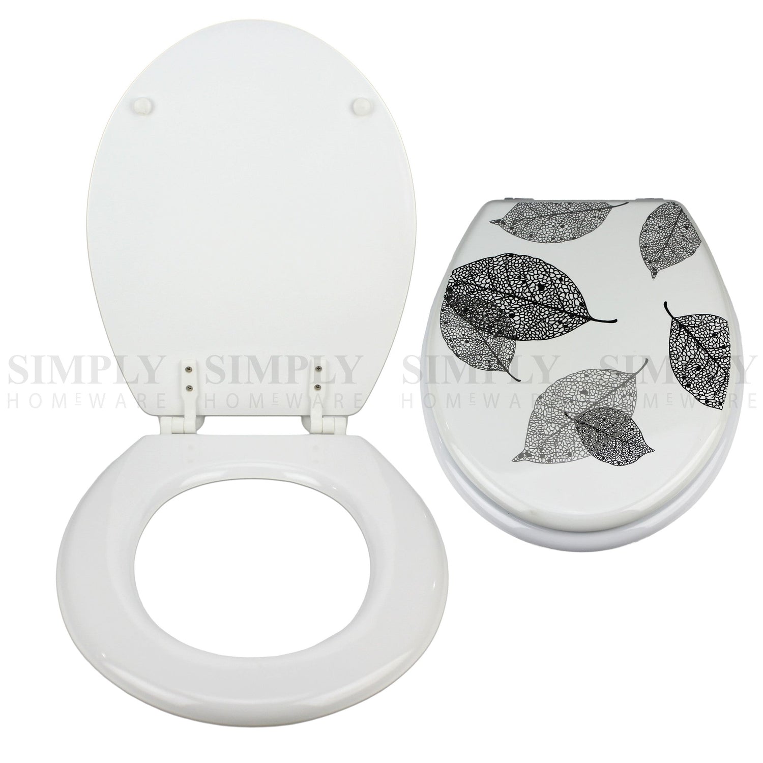 Toilet Seat and Cover Lid Designer Hard Bathroom Covers WC Bath Seat Lids - Simply Homeware