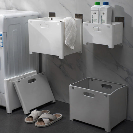 Lecluse Laundry Basket Foldable Punch-Free Wall Mounted Dirty Clothes Storage Cl
