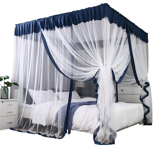 Lecluse Romantic Mosquito Curtain 4 Corner Bed Canopy King Queen Size Netting