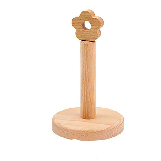 Lecluse Wood Paper Towel Holder Holder Countertop Standing Paper Towel Organizer