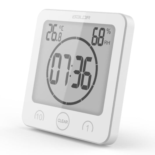 Lecluse Countdown Clock Shower Wall Clock Waterproof Digital Temperature Humidity Display With Suction Cup Touch Screen Timer For Kitchen Bathroom
