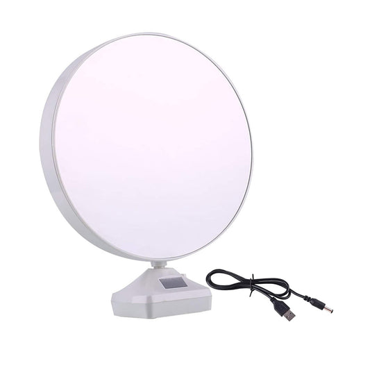 Lecluse LED Photo Frame Magic Mirror Round Makeup Light Home Decor Portable