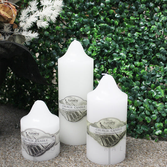 Church Candle Candles 7cm x 25cm 6pc White Wick Trimmer Cutter Snuffer Unscented