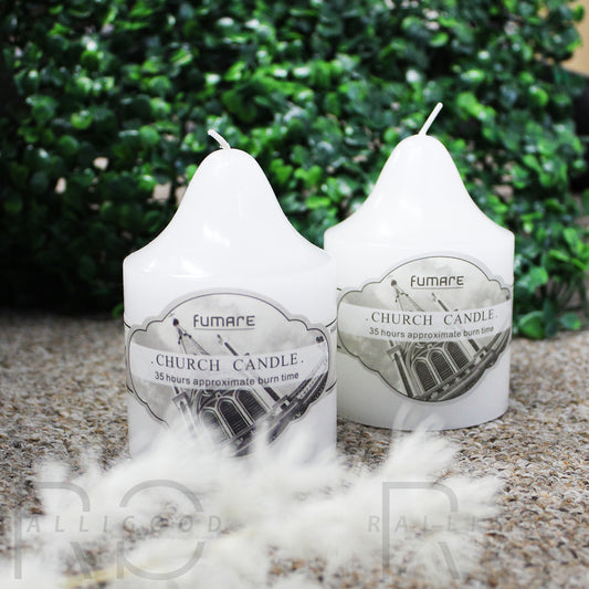 Church Candle Candles 7cm x 25cm 6pc White Wick Trimmer Cutter Snuffer Unscented