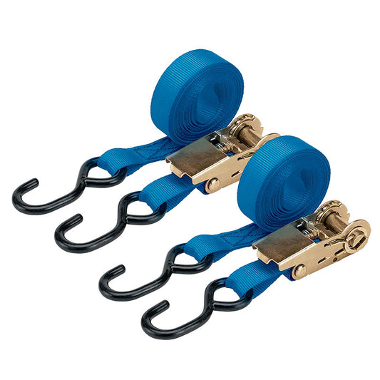 2x Ratchet Tie Down Straps Motorcycle Boat Car Trailer Truck Tiedown 25mm x 4.5M