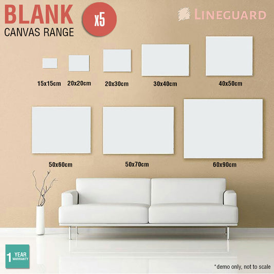 5x Blank Artist Canvas Canvases Stretched Art Large White Range Oil Acrylic Wood