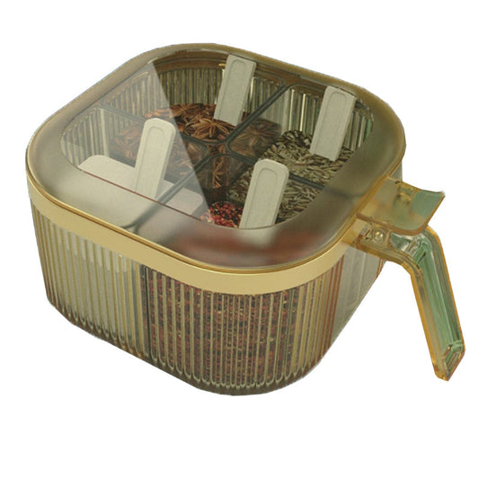 Lecluse Spice Box Set Combination Spice Racks Condiment Spoon 4 Compartments Enc