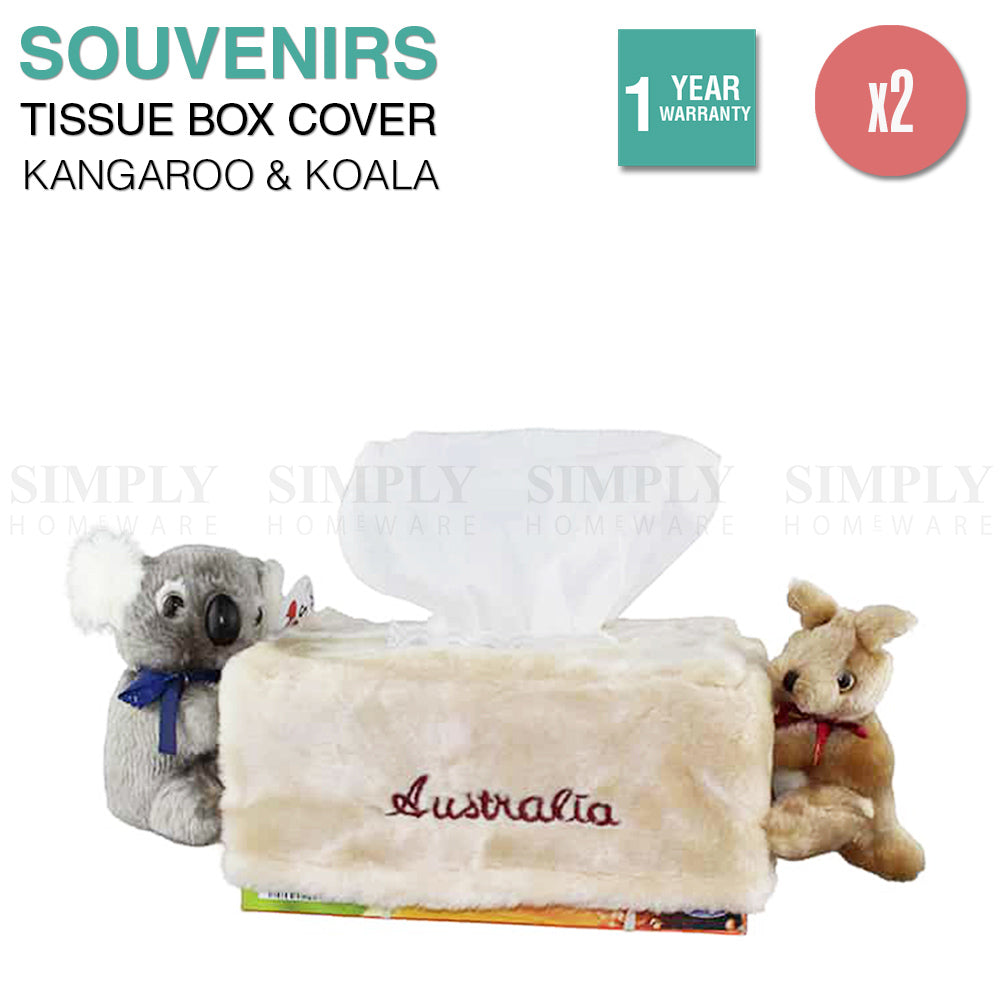 2x Australian Souvenirs Tissue Box Cover Kangaroo Koala Holder Aussie Gift Car - Simply Homeware