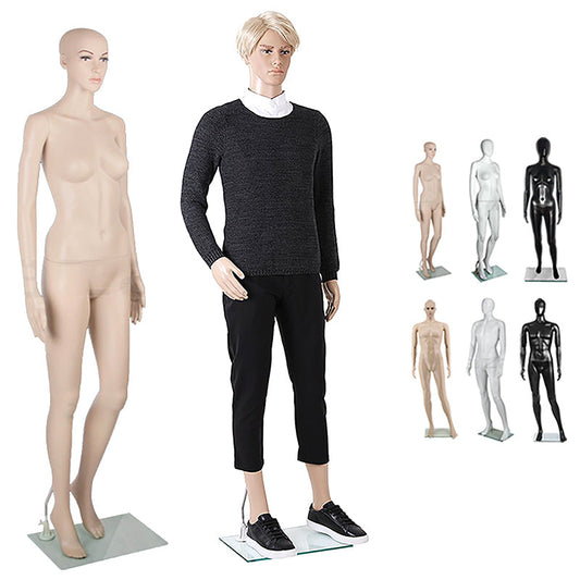 Full Body Mannequin Female Male Clothes Display Torso White Black Adjustable 185