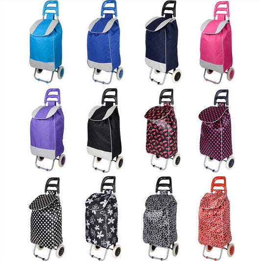 Shopping Cart Carts Trolley Bag Foldable Bags Luggage Wheels Folding Basket Pull