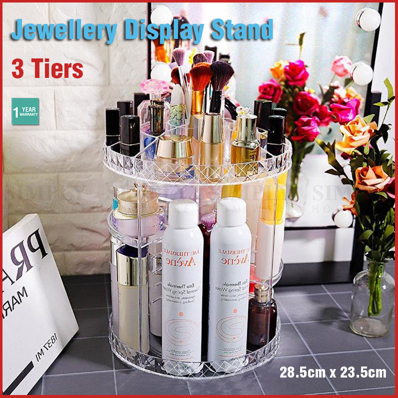 Jewellery Display Stand Acrylic Earring Necklace Ring Storage Holder Rack Clear - Simply Homeware