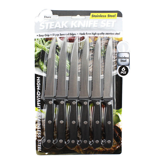 Steak Knives Knife Set Knifes Stainless Steel Sharp Serrated 6 Pack