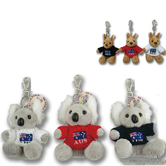 Australian Souvenirs Keyring Kangaroo Koala Plush Toy chain Handbag Aussie Gift