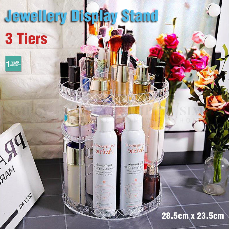Jewellery Display Stand Acrylic Earring Necklace Ring Storage Holder Rack Clear - Simply Homeware