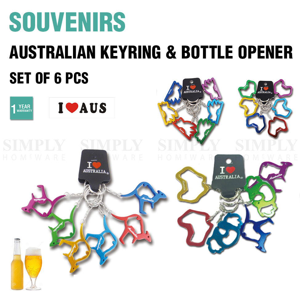 6pcs Australian Souvenirs Bottle Opener Keyring Kangaroo Koala Gift Aussie AU - Simply Homeware