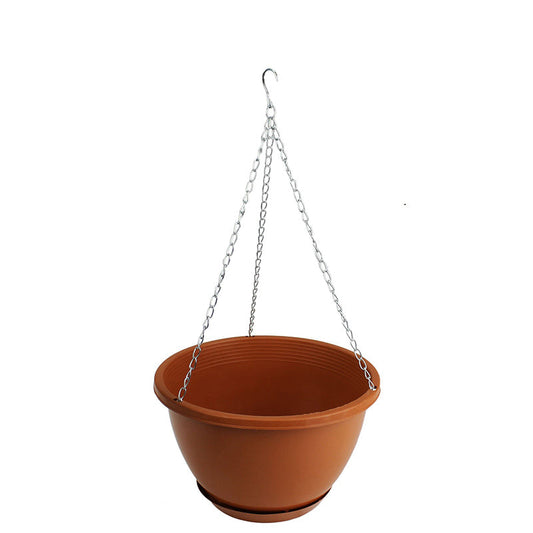 Hanging Flower Pots Bulk Plastic Pot PVC Garden Metal Chain Plant Planter Round