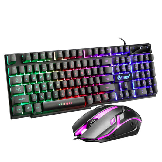 Kartech Gaming Keyboard & Mouse Set Wired Mechanical Feeling Rainbow LED Backlit