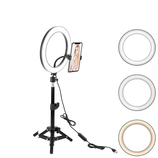 Kartech LED Ring Light Stand Lamp Diffuser Selfie Makeup Live Tripod 7"/10"