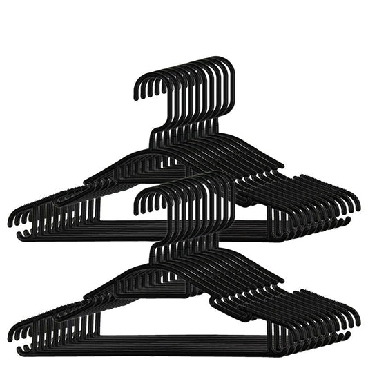 Plastic Coat Hangers Clothes Bulk Black Clothing Coathangers Shirt Suit Fixed
