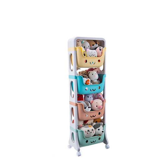 Lecluse Toy Storage Trolley Rolling Cart Kitchen Bathroom Organiser 2/4 Tier