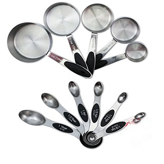Lecluse Stainless Steel Measuring Spoons Cups Set Metal Tablespoon Tools 11PCS
