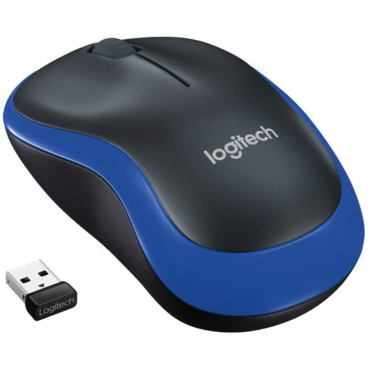 Logitech M185 Wireless Mouse 2.4Ghz 1000DPI USB Receiver Office Gaming Blue Red