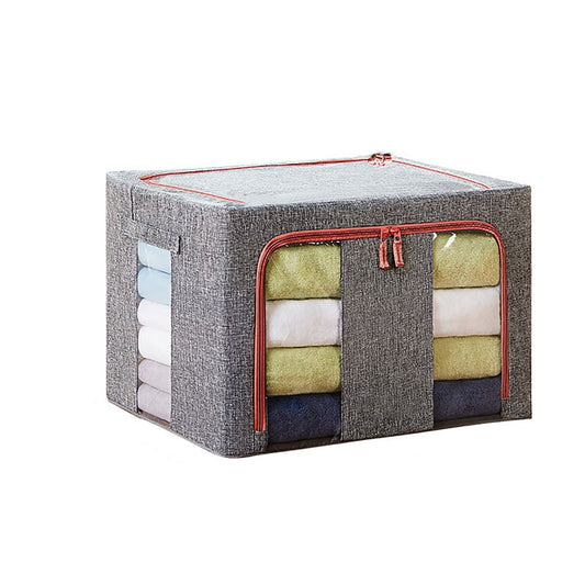 Lecluse Foldable Storage Bag Cloth Quilt Blanket Toy Organizer Zipper Box Oxfor