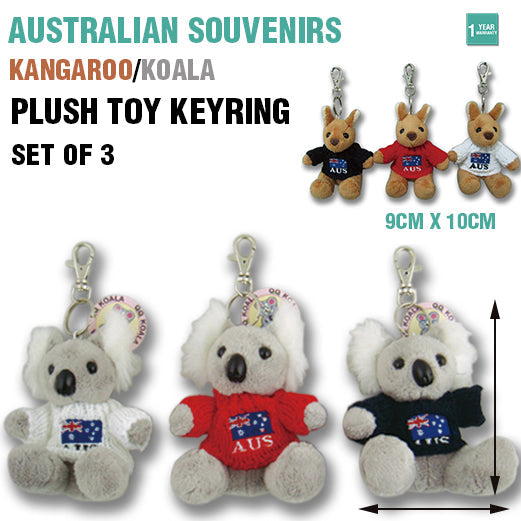 Australian Souvenirs Keyring Kangaroo Koala Plush Toy chain Handbag Aussie Gift