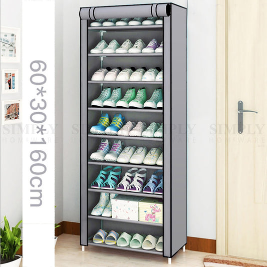 Lecluse 9 Tier Shoe Rack Portable Storage Organizer Nonwoven Wardrobe 27 Pairs