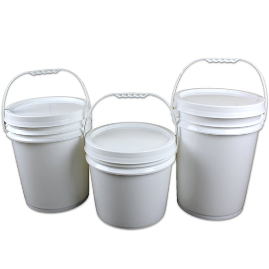 Plastic Bucket with Lid Buckets White 5L 10L 15L 20L Food Grade Pail Handle Bulk